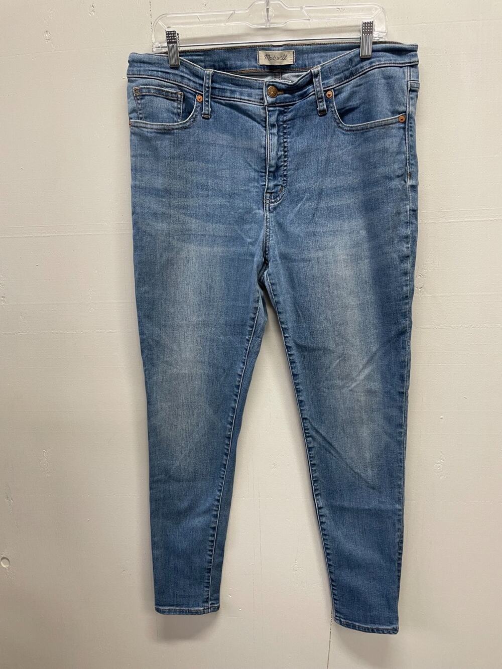 MADEWELL Women's Size 32 9" Mid Rise Skinny Med Blue Denim Ankle Jeans